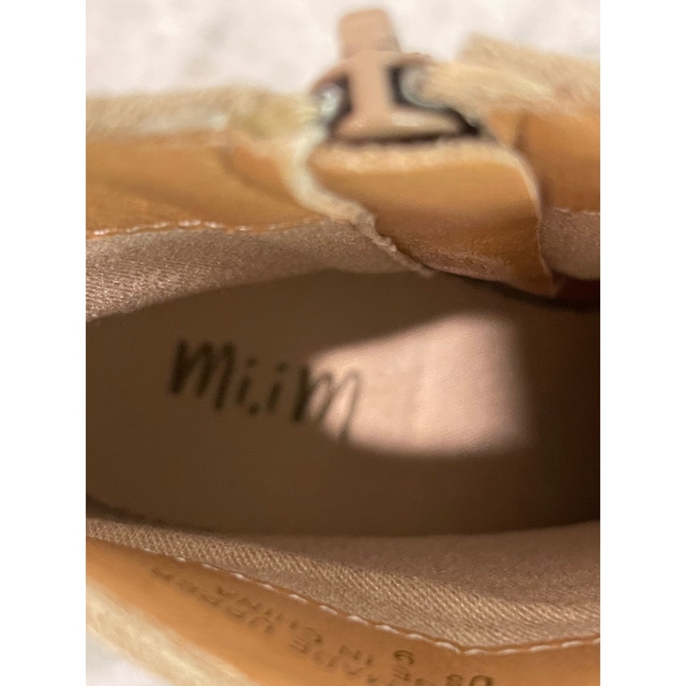 Mi.iM Ankle Boots Women 9 Tan Suede Block Heel Espadrille Trim Square Toe Zip - Picture 8 of 9